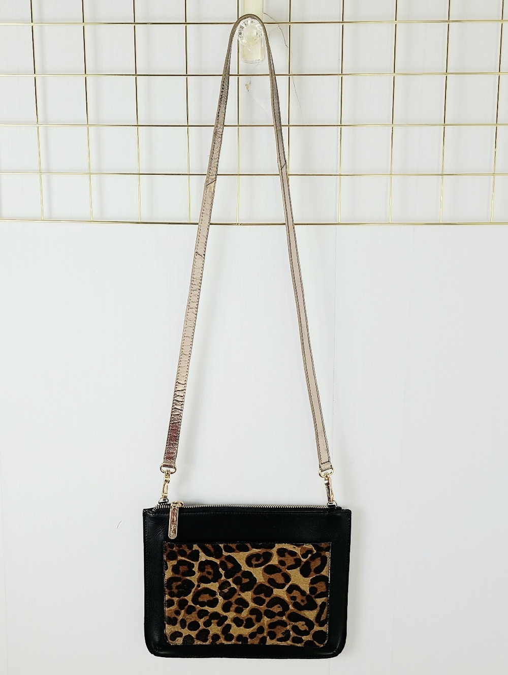Boden Leopard Calf Hair Genuine Leather Crossbody Bag